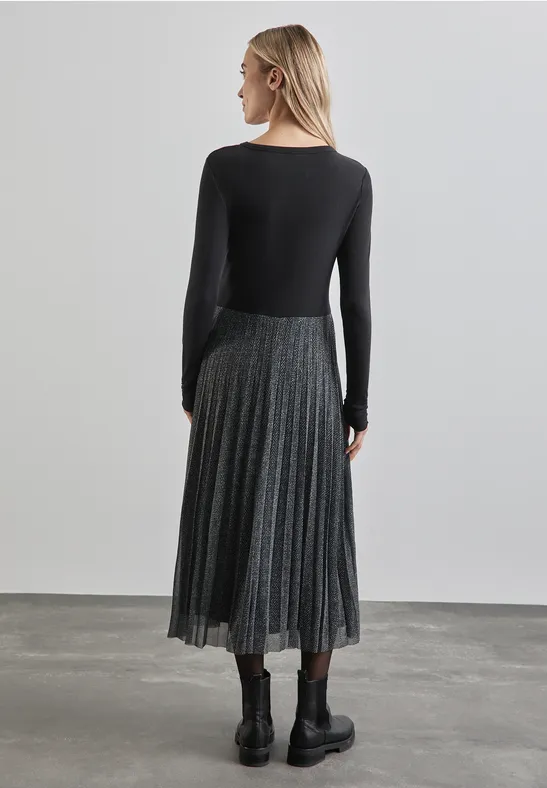 Street One Midi-Kleid mit Plissée-Rock 