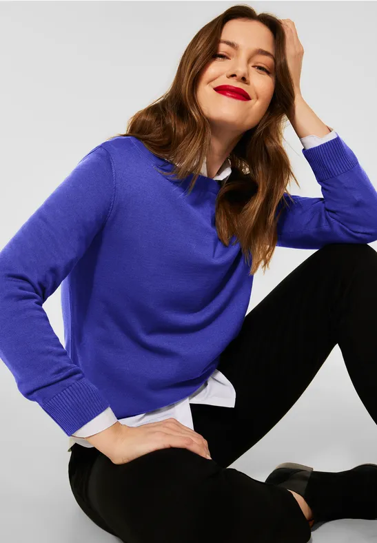 Street One Pullover mit U-Boot Kragen 